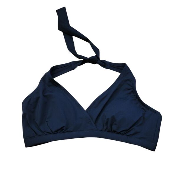 Garnet Hill Black Halter Bikini Top Size 8 Swim NWT - Picture 1 of 6